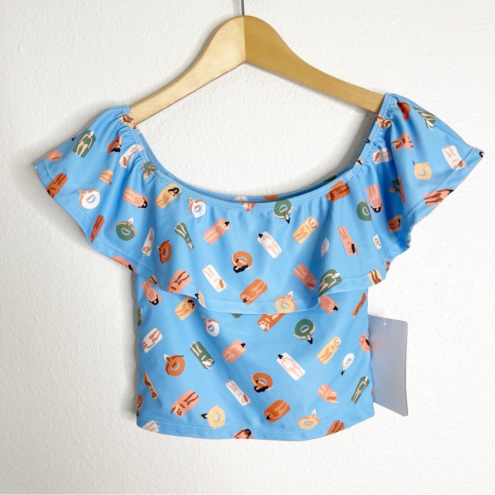 Kortni Jeane Blue Rafting Floating People Swim‎ Tank Top Size 12/13